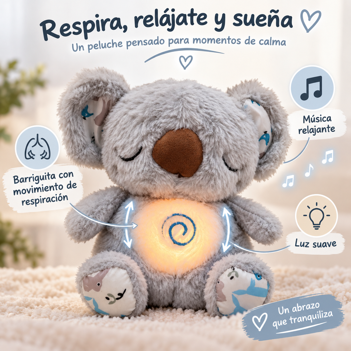 Koala de Peluche con Respiración Relajante